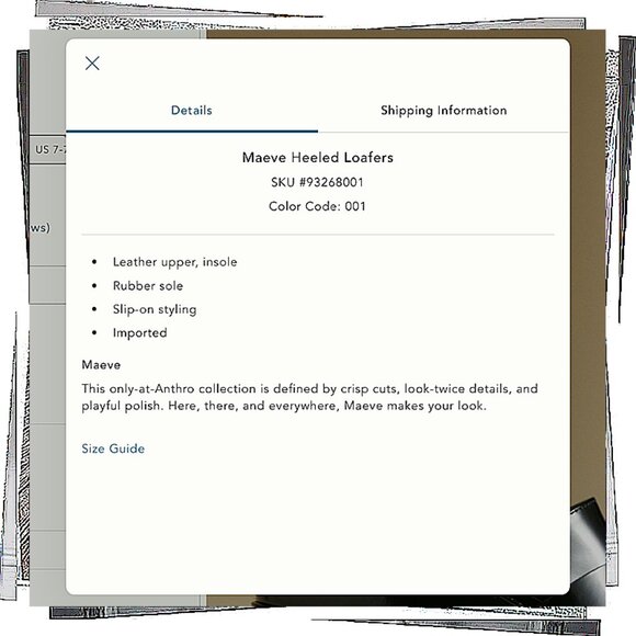 NWT: Black Leather 3.5" Heeled Loafers (EU 37) by Maeve - Picture 4 of 5